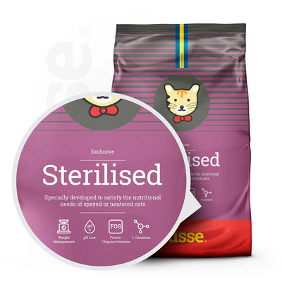 Exclusive Sterilised | Dry food made to satisfy a sterilised cat unique nutritional needs (free sample - one pack per customer)