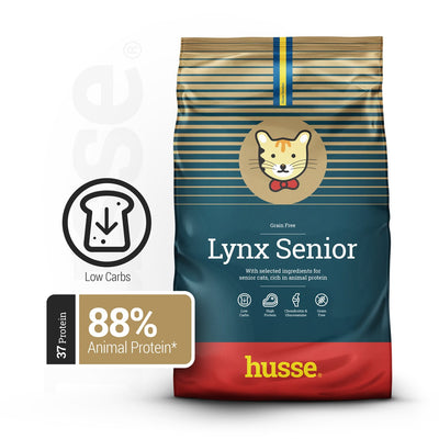 リンクス シニア | 皮膚や胃が敏感なシニア猫のための穀物不使用のドライフード (無料サンプル - 1 名につき 1 パック)