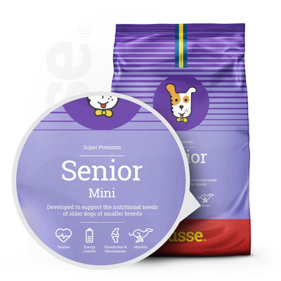 Senior Mini | Dry food with adapted calorie content to keep small senior dogs in lean shape  (free sample - one pack per customer)